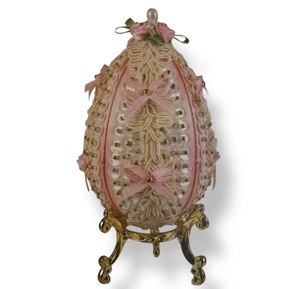 Ells Bells Pinfair UK  Pastorale Pink Easter Egg Sequin Bead Ornament Kit PA87P - Picture 1 of 5